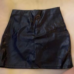 Black Leather Mini Skirt